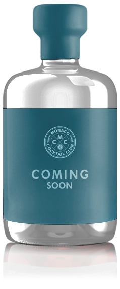 Monaco Cocktail Club - Coming Soon Bottle A stylized bottle for Monaco Cocktail Club with a dark teal label and cap. The label features the brand's logo and the words 'Coming Soon' to tease a new product release.